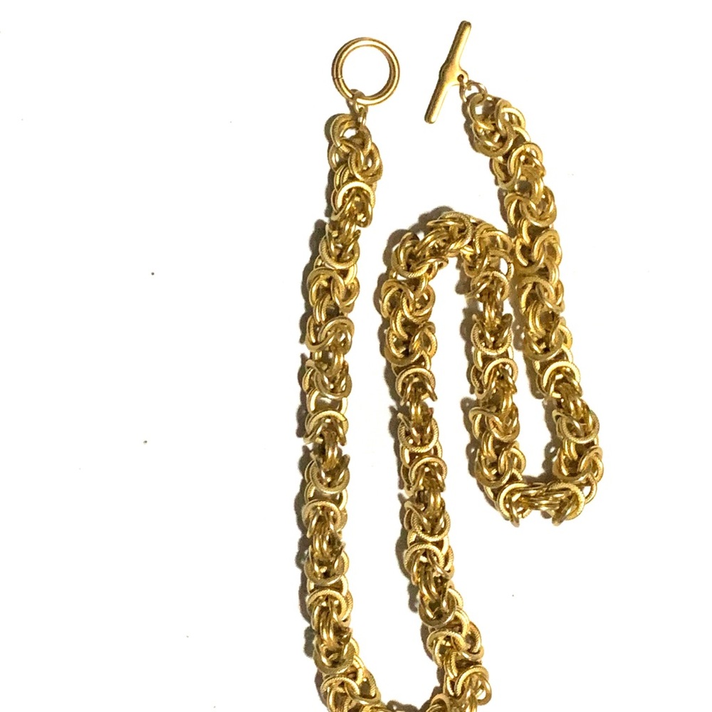 80s Thick Chunky Byzantine Chain Maille Necklace